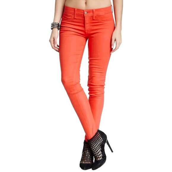 Wildfox Carmen Low Rise Skinny Jeans Size 26 Full Length Orange Valentine NEW B6 - Picture 1 of 6
